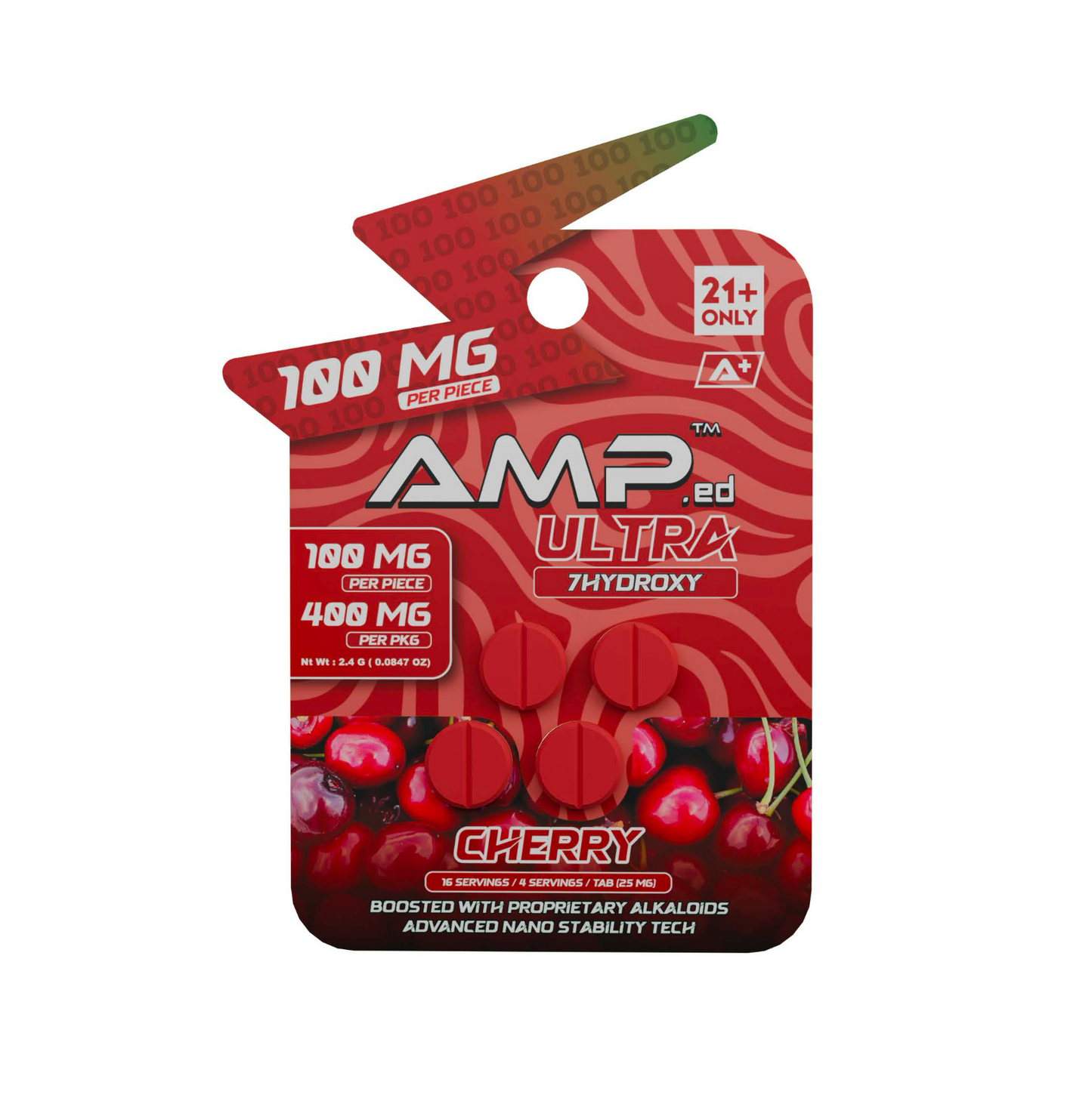 AMP 7HYDROXY - 100 MG Tabs | Cherry