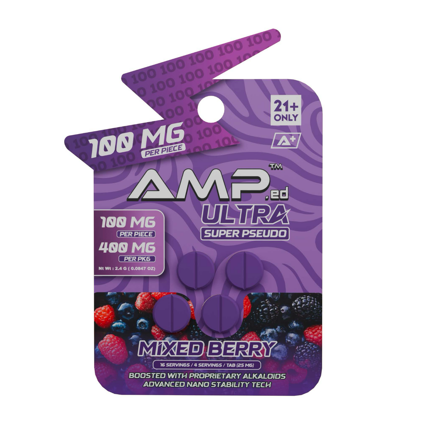AMP Super Pseudo - 100 MG Tabs | Mixed Berry